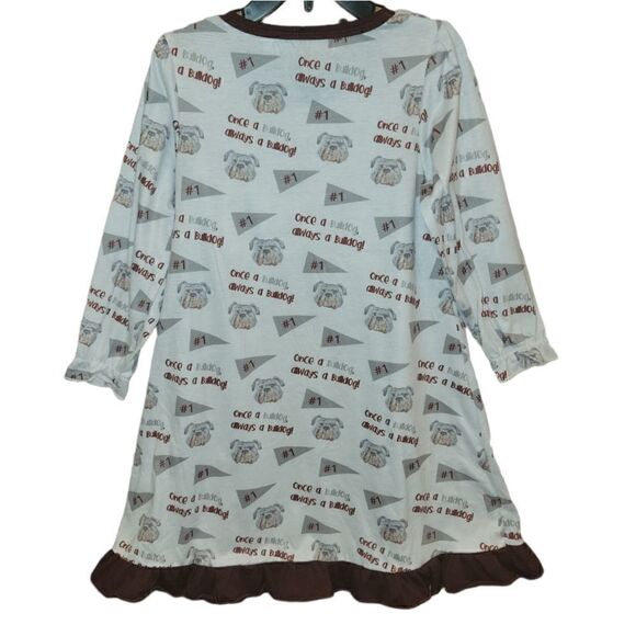 The Printed Press Once a Bulldog Mississippi State Nightgown Pajama 5-6T - Picture 3 of 7